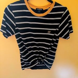 Billabong striped boyfriend crop size small